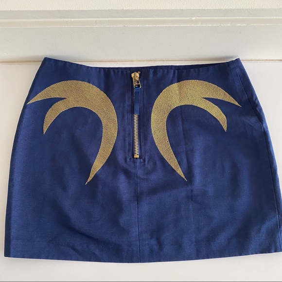 Blue Skirt with Damask Embroidery - Picture 2 of 4